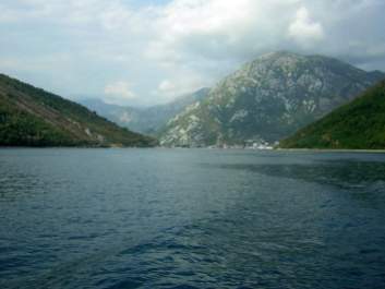 Crossing Kotor Bay by ferry